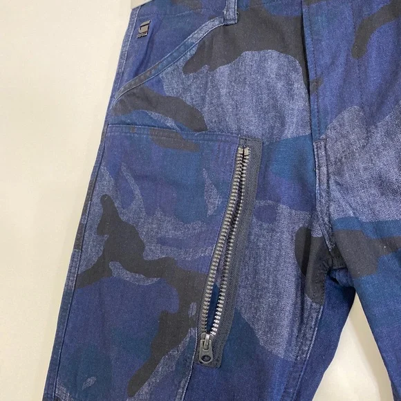 G-Star Raw Men 30 Camouflage Cargo Pants Jeans Blue
